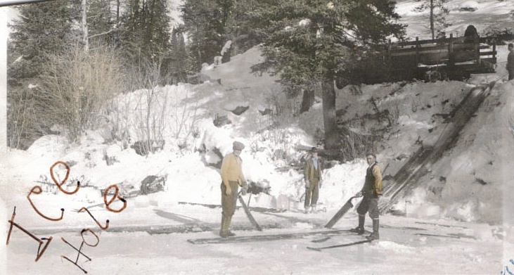 Ice Hole harvest, Yellow Pine ID, c.1935